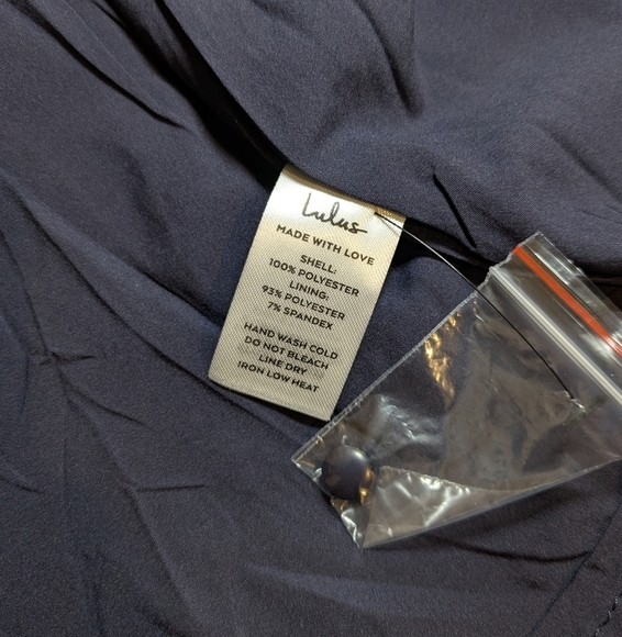 Lulu's Navy Blue Floral Chiffon Smocked Ruffle Too Cute Long Sleeve Mini Dress - Picture 15 of 16